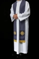 Aksamitna stuła kapłańska fioletowa z haftowanym krzyżem - LE/2029/03 - HAF LE/2029/03 - Dewocjonalia P.H. Jakóbczak - Katolicki sklep liturgiczny i hurtownia