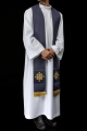Aksamitna stuła kapłańska fioletowa z haftowanym krzyżem - LE/2029/03 - HAF LE/2029/03 - Dewocjonalia P.H. Jakóbczak - Katolicki sklep liturgiczny i hurtownia
