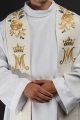 Stuła kapłańska ecru z haftem maryjnym - LE/2045/05 - HAF LE/2045/05 - Dewocjonalia P.H. Jakóbczak - Katolicki sklep liturgiczny i hurtownia