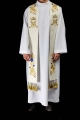 Stuła kapłańska ecru z haftem maryjnym - LE/2045/05 - HAF LE/2045/05 - Dewocjonalia P.H. Jakóbczak - Katolicki sklep liturgiczny i hurtownia