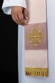 Aksamitna stuła kapłańska różowa z haftowanym krzyżem - LE/2029/08 - HAF LE/2029/08 - Dewocjonalia P.H. Jakóbczak - Katolicki sklep liturgiczny i hurtownia