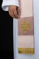 Aksamitna stuła kapłańska różowa z haftowanym krzyżem - LE/2029/08 - HAF LE/2029/08 - Dewocjonalia P.H. Jakóbczak - Katolicki sklep liturgiczny i hurtownia