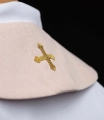 Aksamitna stuła kapłańska różowa z haftowanym krzyżem - LE/2029/08 - HAF LE/2029/08 - Dewocjonalia P.H. Jakóbczak - Katolicki sklep liturgiczny i hurtownia