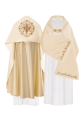 Welon naramienny ecru z haftem IHS - KWL/004/05/20 - HAF KWL/004/05/20 - Dewocjonalia P.H. Jakóbczak - Katolicki sklep liturgiczny i hurtownia