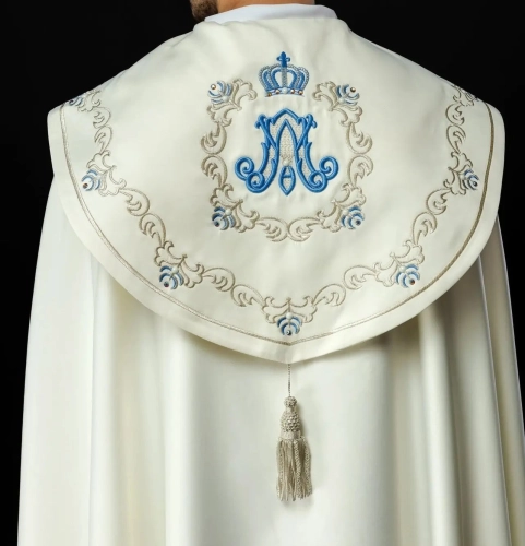 Welon naramienny ecru z haftem maryjnym - LE/3001/05 - HAF LE/3001/05 - Dewocjonalia P.H. Jakóbczak - Katolicki sklep liturgiczny i hurtownia