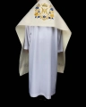 Welon naramienny ecru z haftem maryjnym - LE/4045/05 - HAF LE/4045/05 - Dewocjonalia P.H. Jakóbczak - Katolicki sklep liturgiczny i hurtownia