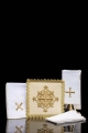 Aksamitny komplet bielizny kielichowej ecru z haftowanym krzyżem - LE/5029/C4 - HAF LE/5029/C4 - Dewocjonalia P.H. Jakóbczak - Katolicki sklep liturgiczny i hurtownia