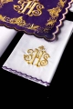 Fioletowy komplet bielizny kielichowej z haftem IHS i kielichem eucharystycznym - KDT/5025/03 - HAF KDT/5025/03 - Dewocjonalia P.H. Jakóbczak - Katolicki sklep liturgiczny i hurtownia