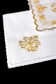 Biały komplet bielizny kielichowej z haftem IHS i kielichem eucharystycznym - KDT/5025/04 - HAF KDT/5025/04 - Dewocjonalia P.H. Jakóbczak - Katolicki sklep liturgiczny i hurtownia