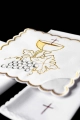 Biały komplet bielizny kielichowej z haftem IHS, kielichem, winoroślą i krzyżem - KDT/5026/04 - HAF KDT/5026/04 - Dewocjonalia P.H. Jakóbczak - Katolicki sklep liturgiczny i hurtownia