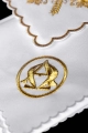 Biały komplet bielizny kielichowej z haftem Alfa i Omega - KDT/5031/04 - HAF KDT/5031/04 - Dewocjonalia P.H. Jakóbczak - Katolicki sklep liturgiczny i hurtownia