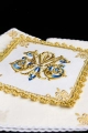 Biały komplet bielizny kielichowej z haftem maryjnym i kielichem eucharystycznym - HA/5014 - HAF HA/5014 - Dewocjonalia P.H. Jakóbczak - Katolicki sklep liturgiczny i hurtownia