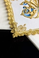 Biały komplet bielizny kielichowej z haftem maryjnym i kielichem eucharystycznym - HA/5014 - HAF HA/5014 - Dewocjonalia P.H. Jakóbczak - Katolicki sklep liturgiczny i hurtownia