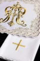 Biały komplet bielizny kielichowej z haftem maryjnym - S-5564 - HAF S-5564 - Dewocjonalia P.H. Jakóbczak - Katolicki sklep liturgiczny i hurtownia
