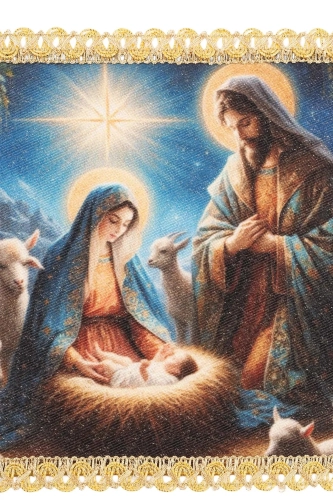 Palka Boże Narodzenie ze Wizerunkiem Świętej Rodziny - KDT/5567/S/5 - HAF KDT/5567/S/5 - Dewocjonalia P.H. Jakóbczak - Katolicki sklep liturgiczny i hurtownia