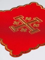 Zestaw palek kielichowych z haftowanym Krzyżem jerozolimskim w czterech kolorach liturgicznych - KPA4/030 - HAF KPA4/030 - Dewocjonalia P.H. Jakóbczak - Katolicki sklep liturgiczny i hurtownia