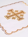 Zestaw palek kielichowych z haftowanym Krzyżem jerozolimskim w czterech kolorach liturgicznych - KPA4/030 - HAF KPA4/030 - Dewocjonalia P.H. Jakóbczak - Katolicki sklep liturgiczny i hurtownia