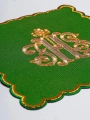 Zestaw palek kielichowych z haftowanym symbolem IHS w czterech kolorach liturgicznych - KPA4/072 - HAF KPA4/072 - Dewocjonalia P.H. Jakóbczak - Katolicki sklep liturgiczny i hurtownia