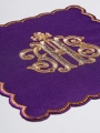 Zestaw palek kielichowych z haftowanym symbolem IHS w czterech kolorach liturgicznych - KPA4/072 - HAF KPA4/072 - Dewocjonalia P.H. Jakóbczak - Katolicki sklep liturgiczny i hurtownia
