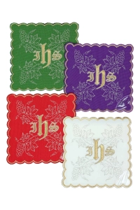 Zestaw czterech palek liturgicznych z symbolem JHS w czterech kolorach liturgicznych - KPA4/173