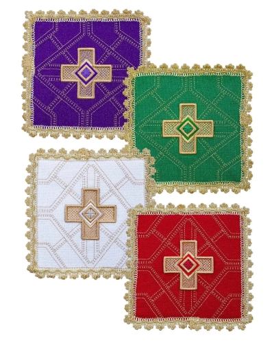 Zestaw czterech palek ze złotym haftem - KPA4/185 - HAF KPA4/185 - Dewocjonalia P.H. Jakóbczak - Katolicki sklep liturgiczny i hurtownia
