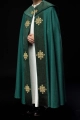 Kapa liturgiczna zielona z aksamitnym pasem i haftowanym krzyżem - LE/3029/01 - HAF LE/3029/01 - Dewocjonalia P.H. Jakóbczak - Katolicki sklep liturgiczny i hurtownia