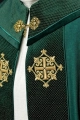 Kapa liturgiczna zielona z aksamitnym pasem i haftowanym krzyżem - LE/3029/01 - HAF LE/3029/01 - Dewocjonalia P.H. Jakóbczak - Katolicki sklep liturgiczny i hurtownia