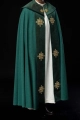 Kapa liturgiczna zielona z aksamitnym pasem i haftowanym krzyżem - LE/3029/01 - HAF LE/3029/01 - Dewocjonalia P.H. Jakóbczak - Katolicki sklep liturgiczny i hurtownia