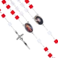 Różaniec szklany - Św. Siostra Faustyna - Jezus Miłosierny - JS R387-3JUT - Dewocjonalia P.H. Jakóbczak - Katolicki sklep liturgiczny i hurtownia