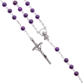 Różaniec - szkło - 6 mm - marmurek - MIX - pudełko - JS R293 - Dewocjonalia P.H. Jakóbczak - Katolicki sklep liturgiczny i hurtownia