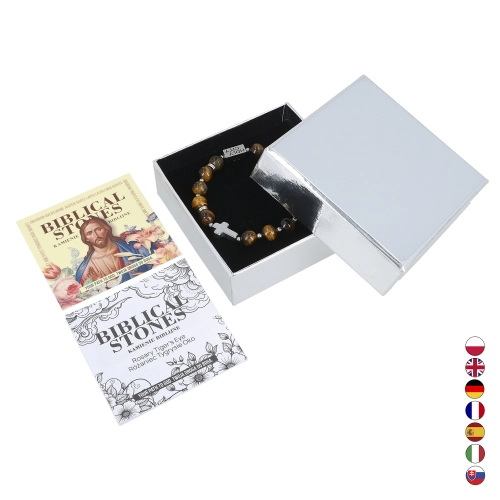 Bransoletka - dziesiątek różańca - kamień naturalny - Kamienie Biblibjne - Pietra - JS BC401-0 - Dewocjonalia P.H. Jakóbczak - Katolicki sklep liturgiczny i hurtownia