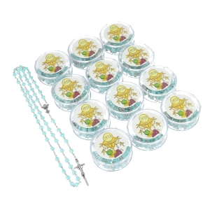 Różaniec - Pierwsza Komunia Święta - 6 mm - plastik - pudełko