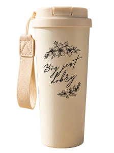 Kubek termiczny "Bóg jest dobry" 500 ml ecru