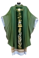 Zielony ornat z wiskozy z haftem eucharystycznym