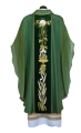 Zielony ornat z wiskozy z haftem eucharystycznym