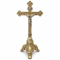 Dwustronny krzyż ołtarzowy - mosiężny - JM K-26 - Dewocjonalia P.H. Jakóbczak - Katolicki sklep liturgiczny i hurtownia
