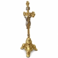 Dwustronny krzyż ołtarzowy - mosiężny - JM K-26 - Dewocjonalia P.H. Jakóbczak - Katolicki sklep liturgiczny i hurtownia