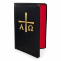 Czarna okładka A5 z ringami i złotym tłoczeniem - JJ Oa5c-TR - Dewocjonalia P.H. Jakóbczak - Katolicki sklep liturgiczny i hurtownia