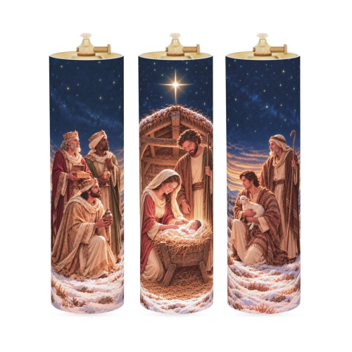 Tryptyk, Boże Narodzenie, Komplet świec olejowych, nowy wzór - X2675BN-B - Dewocjonalia P.H. Jakóbczak - Katolicki sklep liturgiczny i hurtownia