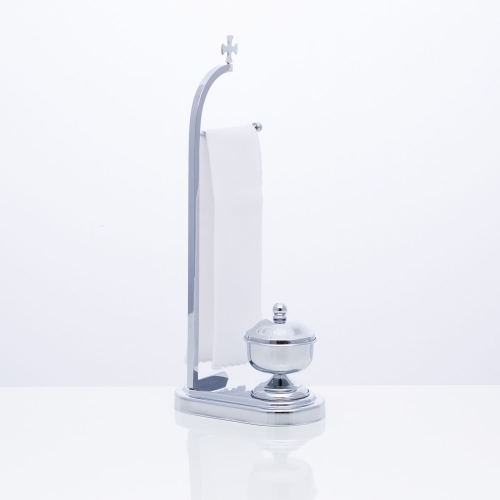 Vasculum z serwetnikiem, chromowane - JM CH-5n - Dewocjonalia P.H. Jakóbczak - Katolicki sklep liturgiczny i hurtownia