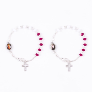 Bransoletka dziesiątka różańca - Jezus Miłosierny - Św. Siostra Faustyna