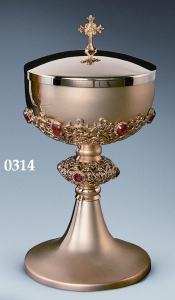 Puszka śr,12 - nodus ażur, rubiny czerwone w koszyczku