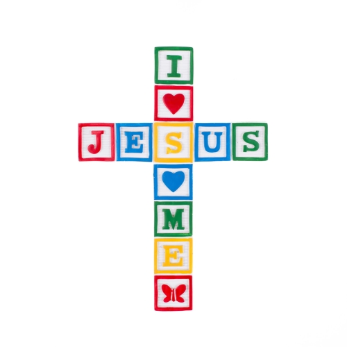 Krzyż - I LOVE JESUS, JESUS LOVE'S ME - 10 cm - JS JS94599A - Dewocjonalia P.H. Jakóbczak - Katolicki sklep liturgiczny i hurtownia
