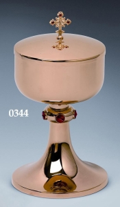 Puszka śr,140 - nodus 5 czerwonych kamieni + podstawa gładka śr,150