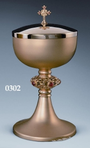 Puszka śr,12 - nodus ażur, kamienie czerwone