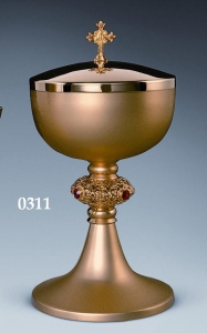 Puszka śr,12 - nodus ażur, kamienie czerwone