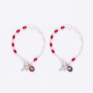 Bransoletka dziesiątka różańca - Jezus Miłosierny - Św. Siostra Faustyna