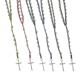 Różaniec - naszyjnik - krzyże - sznurek - Metallo - mix kolorów - JS R1336 - Dewocjonalia P.H. Jakóbczak - Katolicki sklep liturgiczny i hurtownia