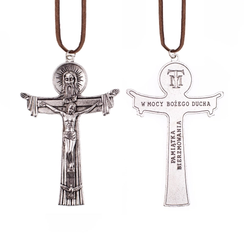 Naszyjnik - krzyżyk - Trójca Święta - pamiątka bierzmowania - JS K006 - Dewocjonalia P.H. Jakóbczak - Katolicki sklep liturgiczny i hurtownia