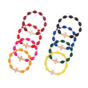 Bransoletka - dziesiątka różańca - krzyżyk